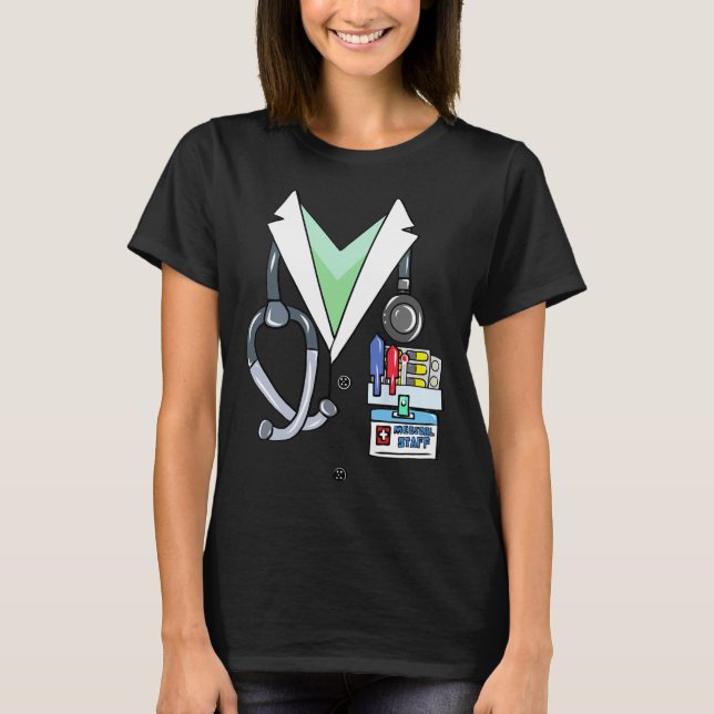 Fun Doctor White Labrador Kostüm Halloween Doktor T-Shirt (Vorderseite)