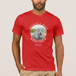 Fun Dog Foto Name White Paw Prints Personalisiert T-Shirt