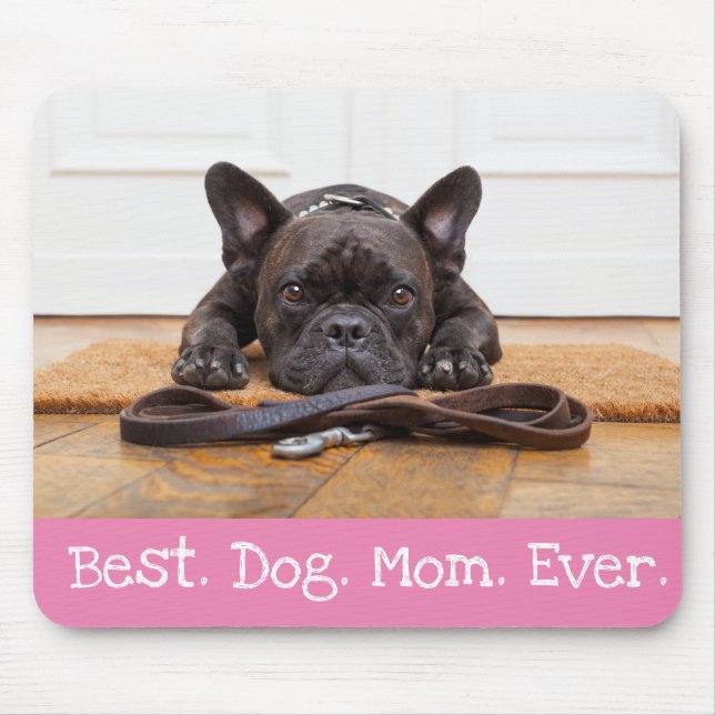 Fun Dog Foto Personalisiert Beste Mama je rosa Mousepad (Vorne)