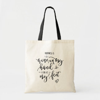Fun Dog Zitat Wein Lover Handschrift Tragetasche