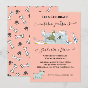 Fun Dogs & Cats Veterinary School Abschluss Einladung