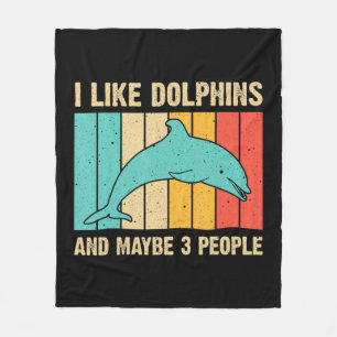 Fun Dolphin Design für Männer Frauen Dolphin Lover Fleecedecke