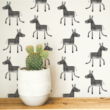 Fun Donkey Gray White Pattern