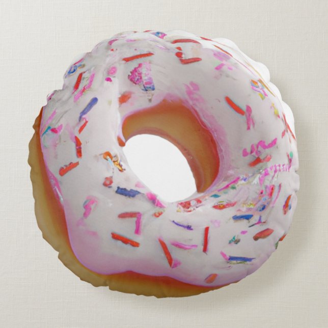 Fun Donut Shop Round Kissen - Anpassbare Whimsic (Vorderseite)