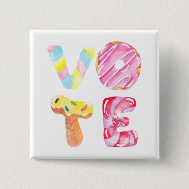 Fun Donuts und Candy Go Abstimmung Button (Vorderseite)