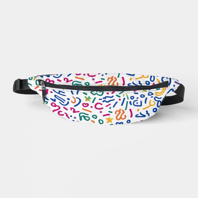 Fun doodle farbenfrohe, lebendige Formen Bauchtasche (Vorderseite)