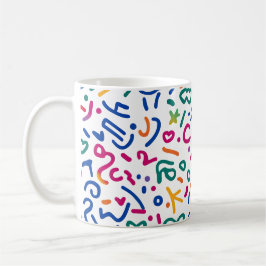 Fun doodle farbenfrohe, lebendige Formen Kaffeetasse
