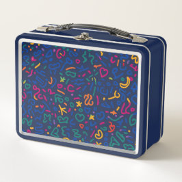 Fun doodle farbenfrohe, lebendige Formen Metall Brotdose
