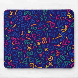 Fun doodle farbenfrohe, lebendige Formen Mousepad