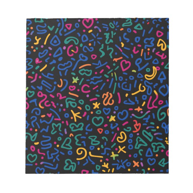 Fun doodle farbenfrohe, lebendige Formen Notizblock (Vorderseite)