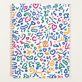 Fun doodle farbenfrohe, lebendige Formen Planer