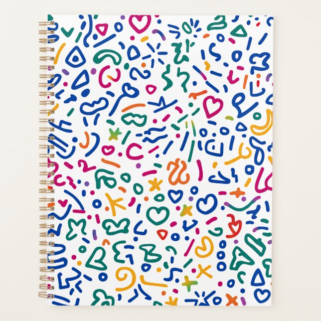 Fun doodle farbenfrohe, lebendige Formen Planer (Vorderseite)