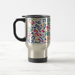 Fun doodle farbenfrohe, lebendige Formen Reisebecher