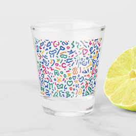 Fun doodle farbenfrohe, lebendige Formen Schnapsglas