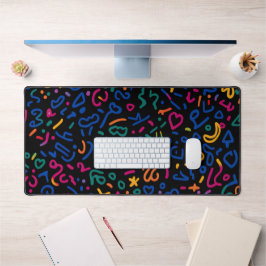 Fun doodle farbenfrohe, lebendige Formen Schreibtischunterlage