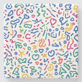 Fun doodle farbenfrohe, lebendige Formen Steinuntersetzer