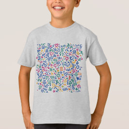 Fun doodle farbenfrohe, lebendige Formen T-Shirt
