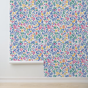 Fun doodle farbenfrohe, lebendige Formen Tapete
