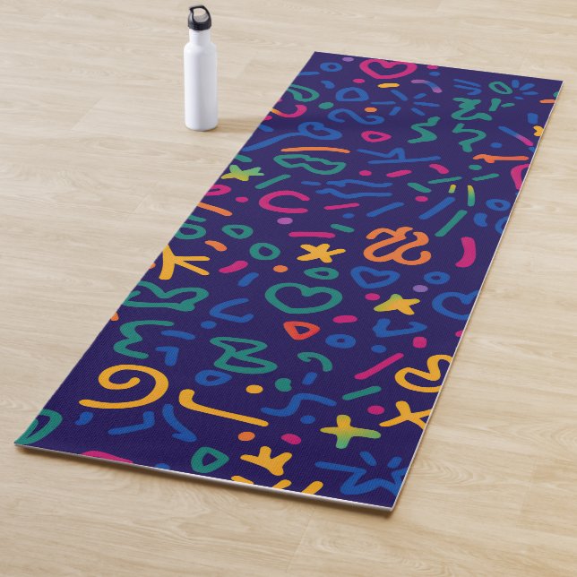 Fun doodle farbenfrohe, lebendige Formen Yogamatte (Beispiel)