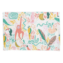 Fun Dschungel glückliche Tiere und rosa tropische 