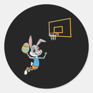 Fun Easter Egg Bunny Dunk Basketball Spiel Osterfe Runder Aufkleber