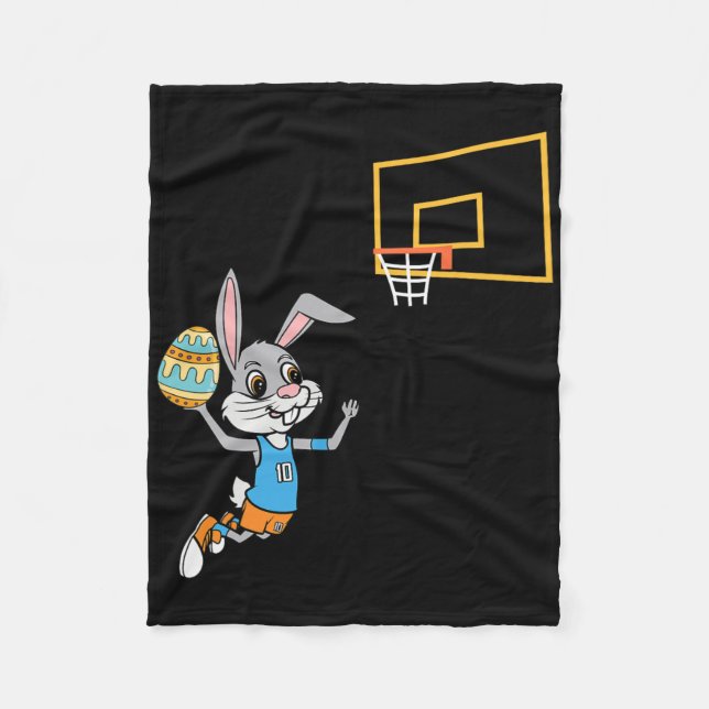 Fun Easter Egg Bunny Dunk Bysketbyll Game Oster K Fleecedecke (Vorderseite)