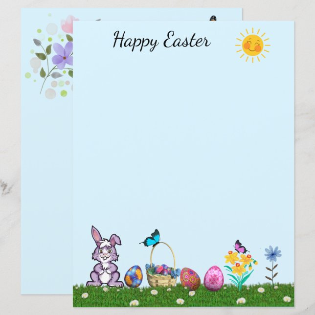 Fun Easter Stationery 8.5 x 11 (Vorne/Hinten)