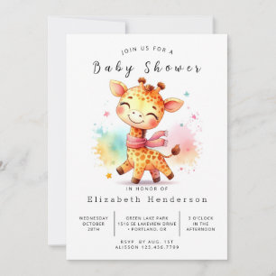 Fun Editable Giraffe Baby Dusche Einladung