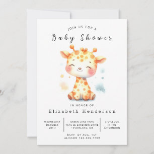 Fun Editable Giraffe Baby Dusche Einladung