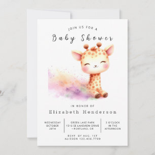 Fun Editable Giraffe Baby Dusche Einladung