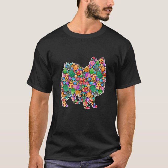 Fun Eggs American Eskimo Dog Egg Jagen Osterfest D T-Shirt (Vorderseite)