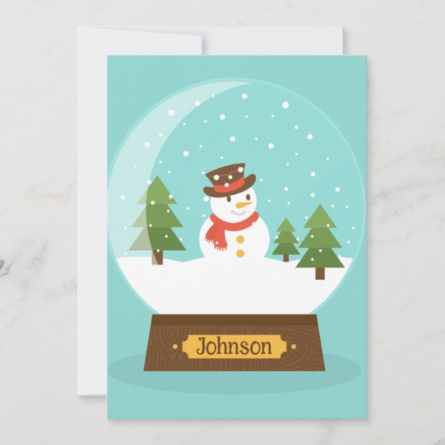 FUN! Einladung von Snowman - Personalisiert - Name (Vorderseite)