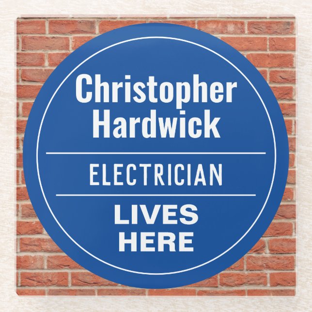 Fun Electrician Wall Plaque Style Glass Untersetze Glasuntersetzer (Vorderseite)