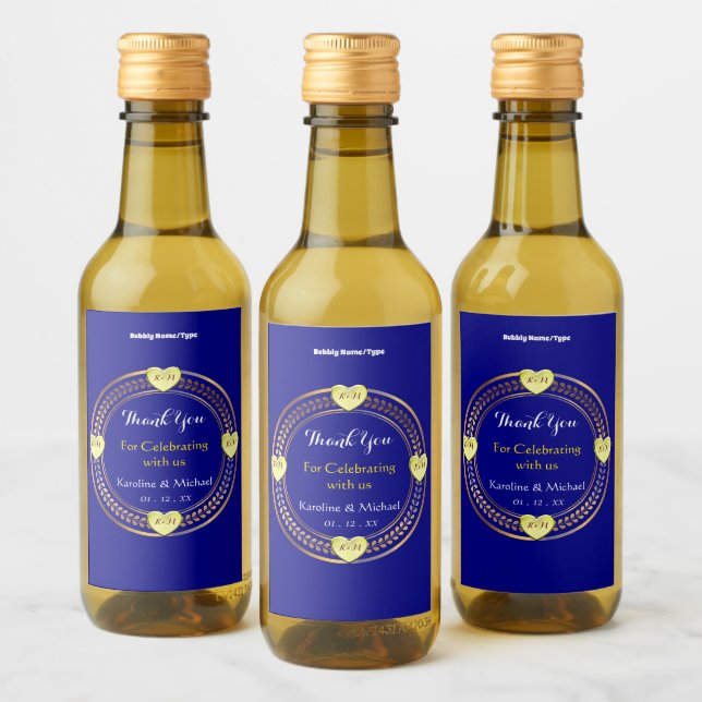 Fun Elegante Wedding Party Event Mini Weinetikett (Flaschen)