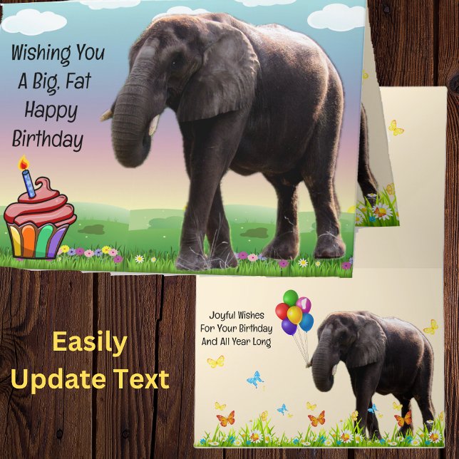 Fun Elephant Geburtstagskarte Karte (Von Creator hochgeladen)