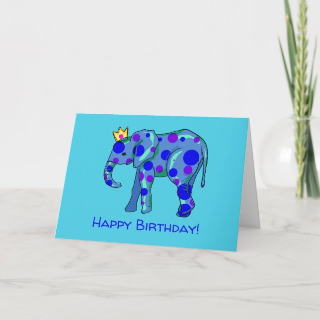 Fun Elephant Geburtstagskarte Karte (Vorderseite)