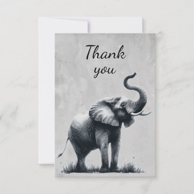 Fun Elephant Wildlife Animal Spaß Vielen Dank Dankeskarte (Vorderseite)