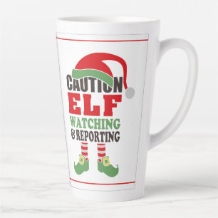 Fun ELF REGARDER Noël Latte Mug