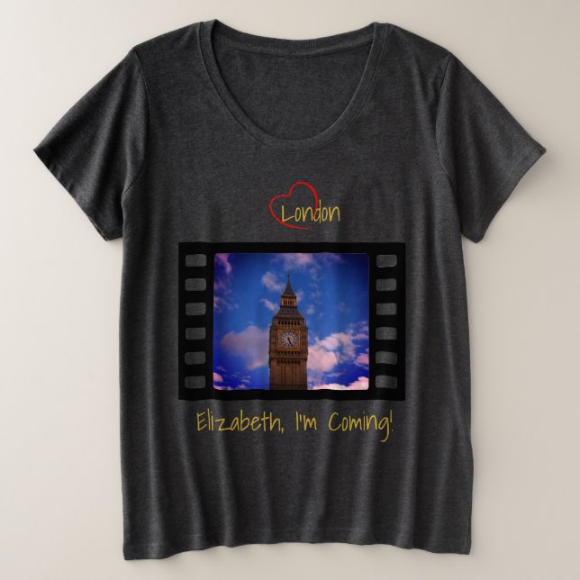 Fun Elizabeth Tower - Big Ben Große Größe T-Shirt (Design vorne)