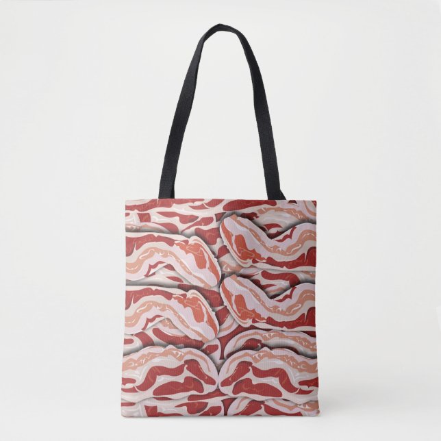 Fun Epic Illustriert Bacon Muster Fun Design Tasche (Vorderseite)