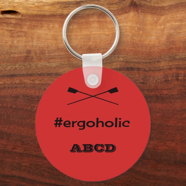 Fun ergoholic slogan personalized initials schlüsselanhänger (Vorderseite)