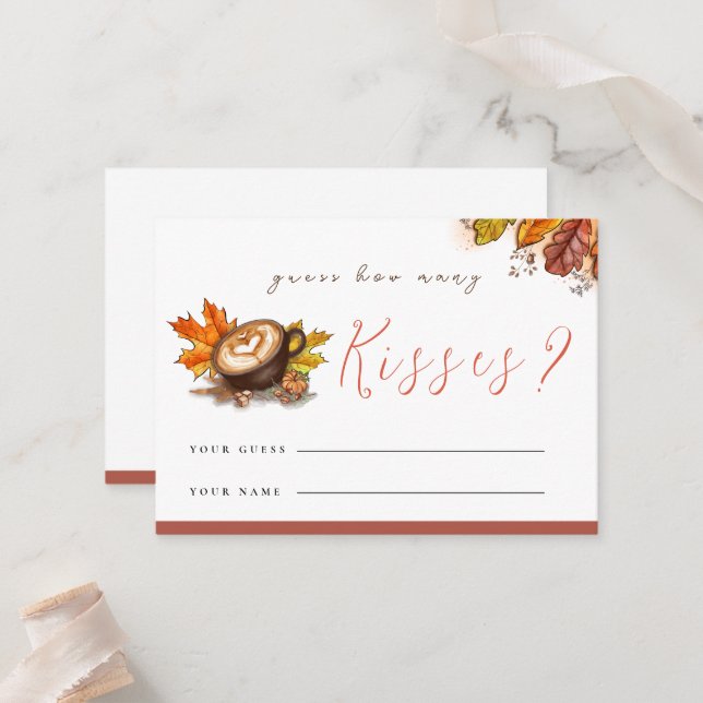 Fun Espresso Wie viele Kisses Showspielkarte Platzkarte (Vorderseite/Rückseite Beispiel)