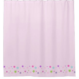 Fun et mignon rideau de douche rose avec étoiles