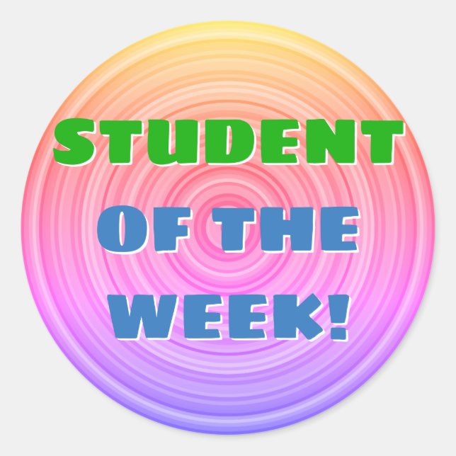 Fun "ÉTUDIANT DE LA SEMAINE !" Autocollant (Devant)