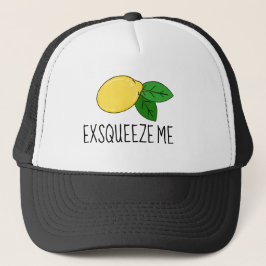 Fun "Exsqueeze Me" Hut mit Lemon Design Truckerkappe