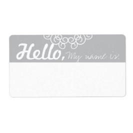 Fun Extravagante Party Name Tags - grau & weiß