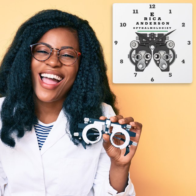 Fun Eye Care Beruflich Phoropter Quadratische Wanduhr (Von Creator hochgeladen)