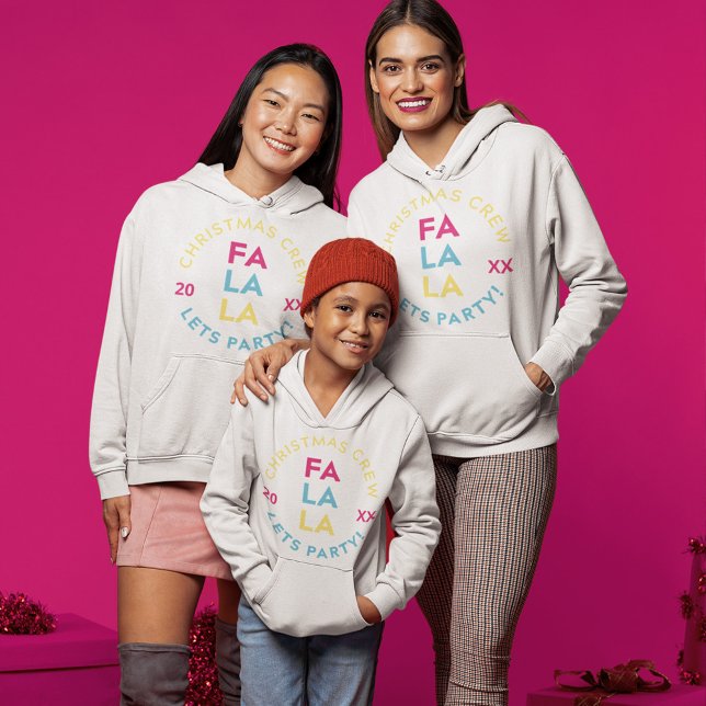 Fun Fa La Famille Correspondance de Noël Équipage (Fun Fa La La Family Matching Christmas Crew Hoodie)