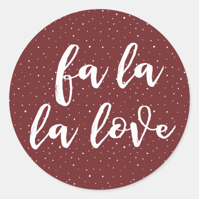 Fun Fa La La La Liebe Roter Schnee Runder Aufkleber (Vorderseite)