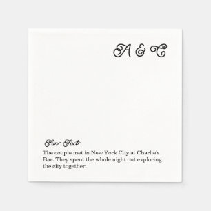 Fun Fact Wedding Cocktail Napkin Serviette